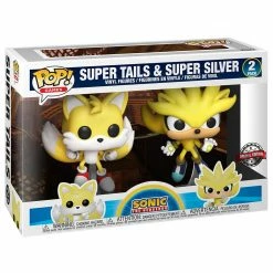IN STOCK: Funko POP Games: Sonic- 2 Pack Super Tails & Super Silver With Chance Of Hand Painted Protector