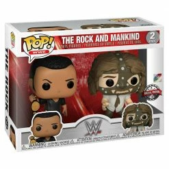 IN STOCK: Funko WWE: 2 Pack The Rock Vs Mankind (Metallic) With PPJoe Pop Protector