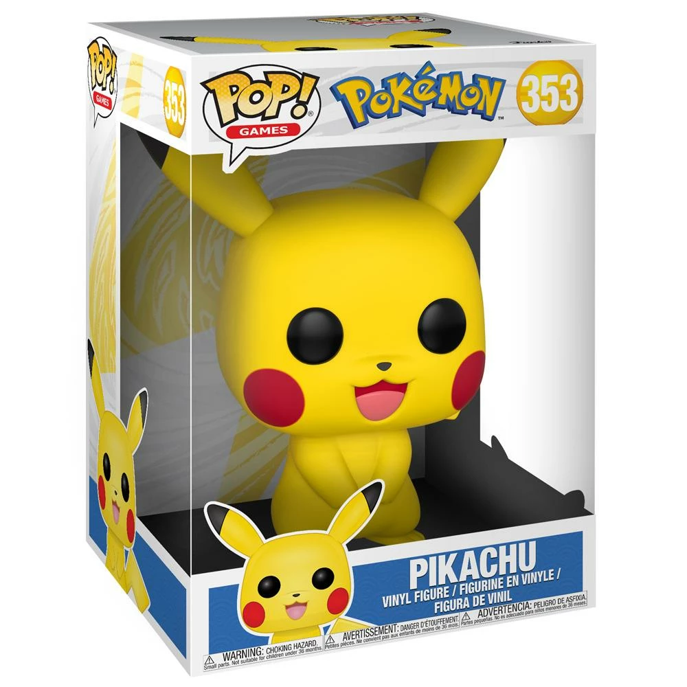 IN STOCK: Funko Pop Games: Pokemon - 10" Pikachu With PPJoe Protector