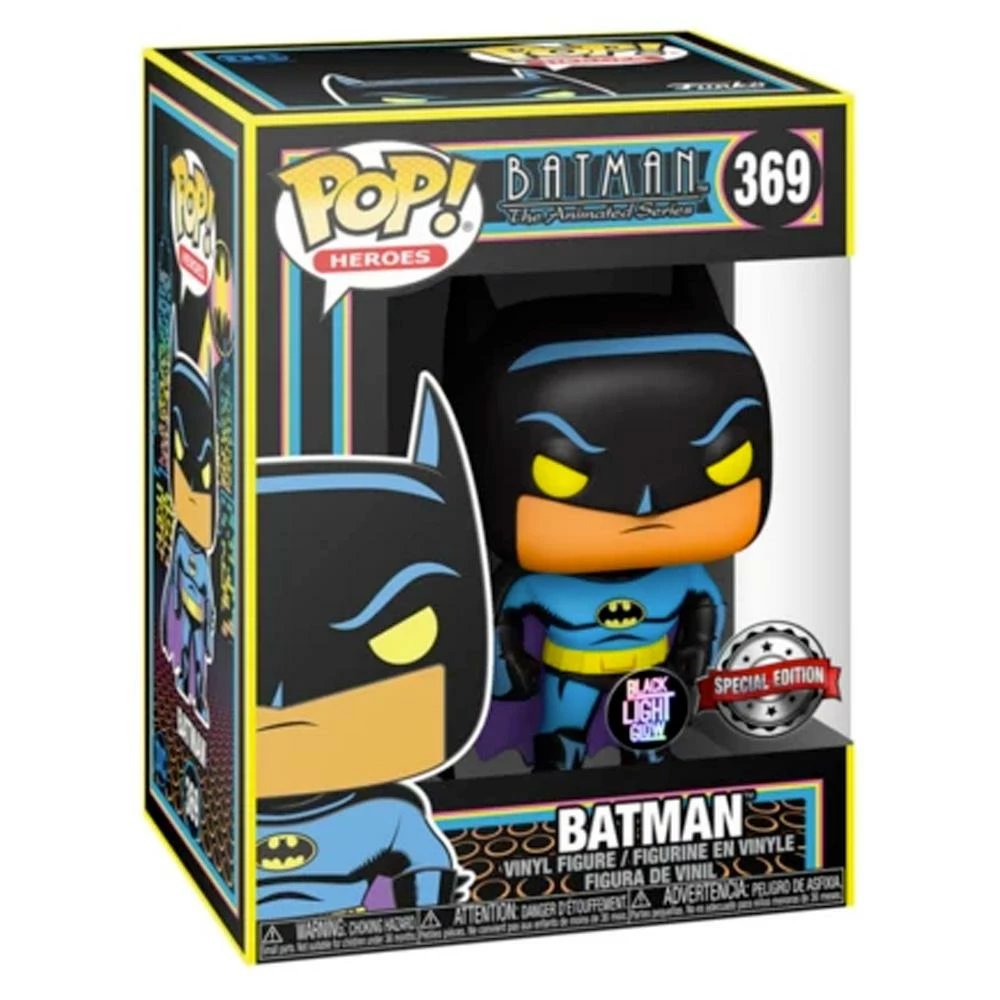 IN STOCK: Funko POP Heroes: DC- Batman (Black Light) With POP Protector