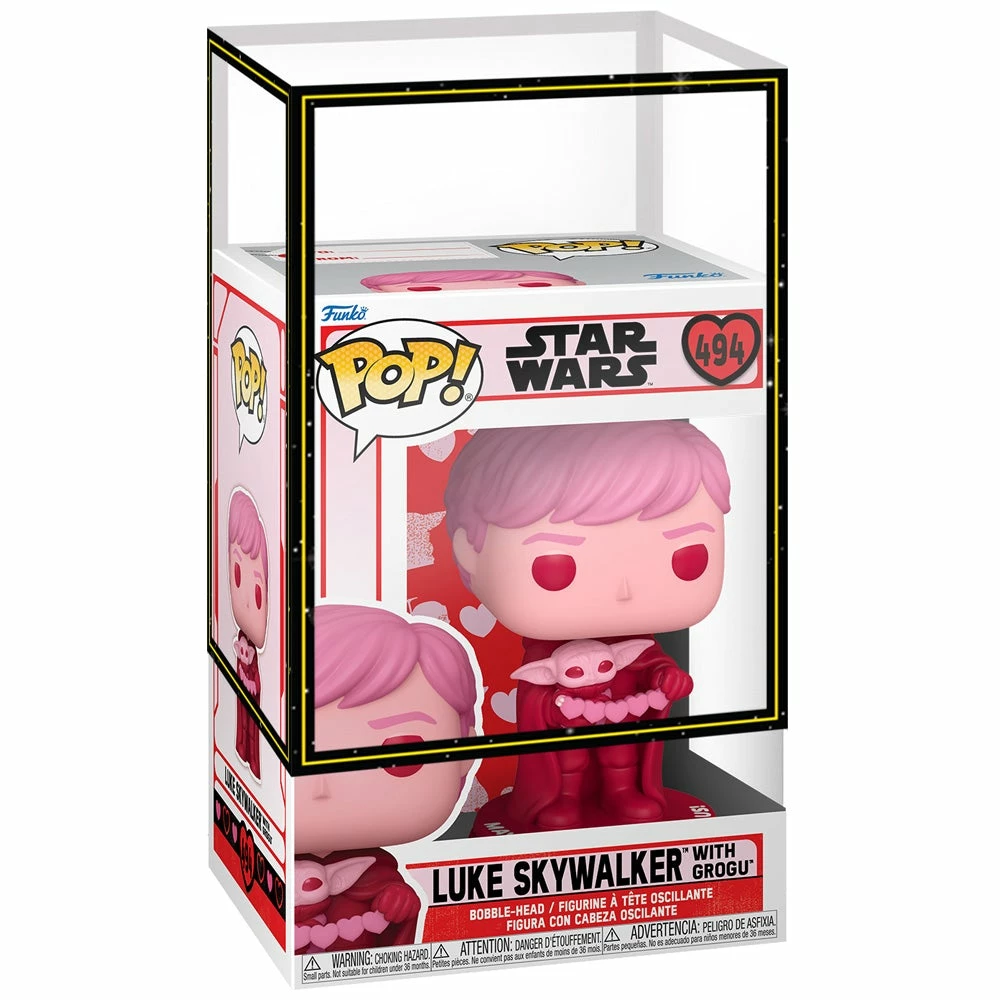 PRE-ORDER: Funko POP Star Wars: Valentines S2 - Luke & Grogu With SW Sleeve / Protector