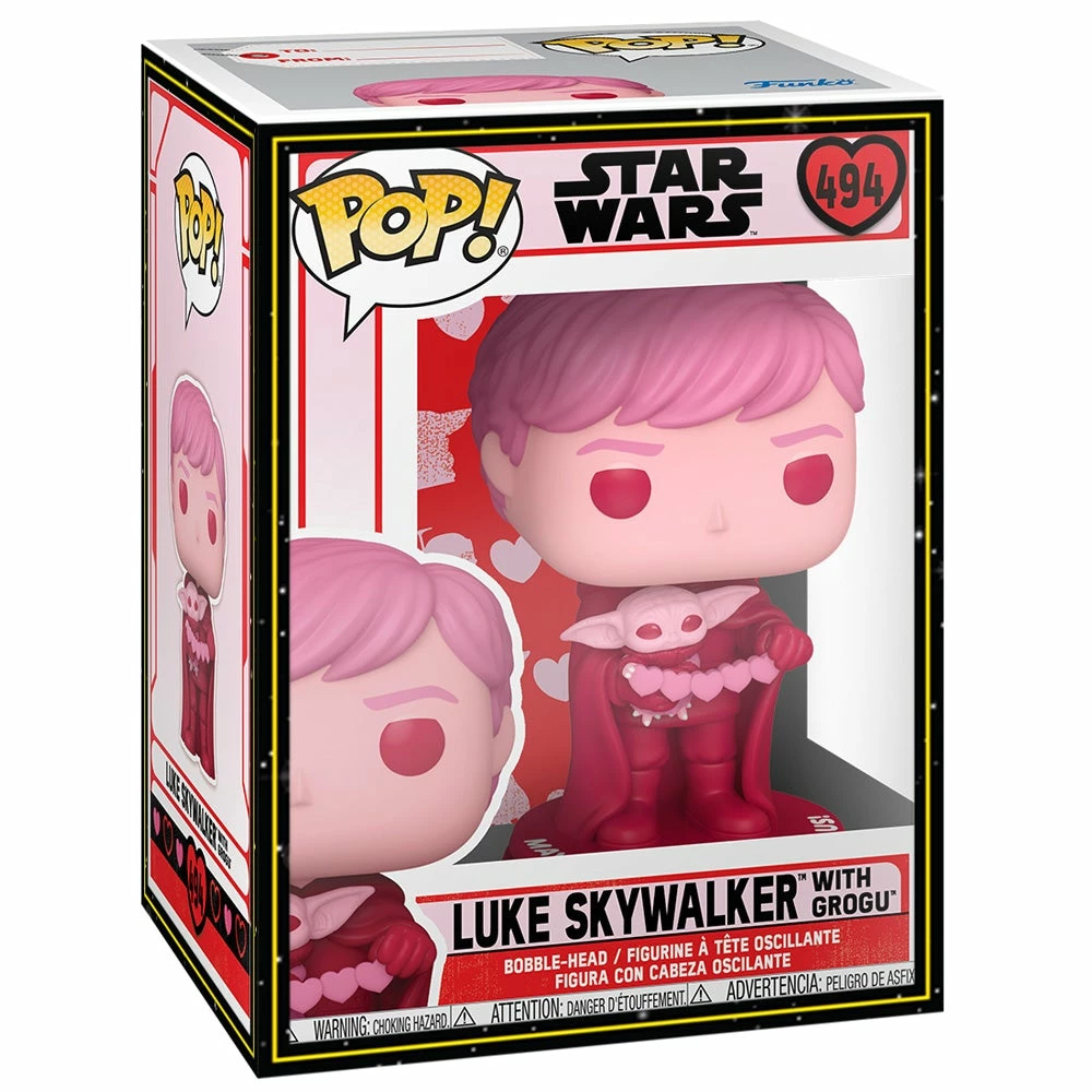 PRE-ORDER: Funko POP Star Wars: Valentines S2 - Luke & Grogu With SW Sleeve / Protector