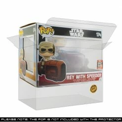 PPJoe Star Wars Rey With Speeder Pop Protector, Rock Solid Funko Vinyl Protection